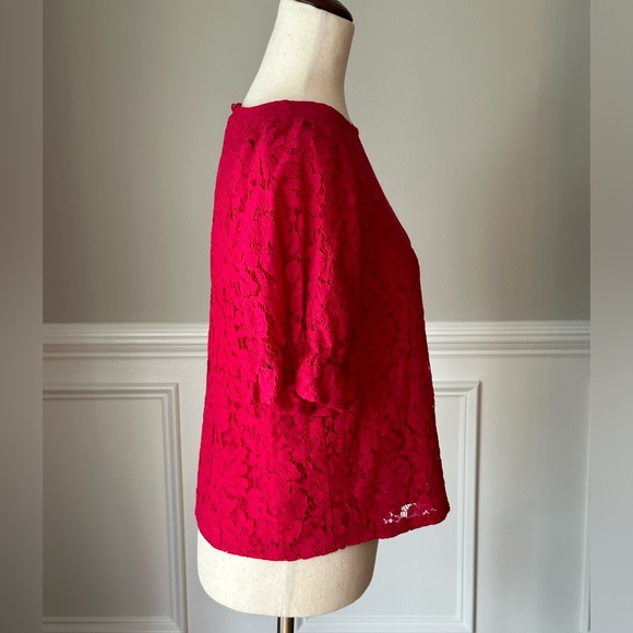 1.STATE Women's Puff Short Sleeve Keyhole Top size Medium - Picture 2 of 11